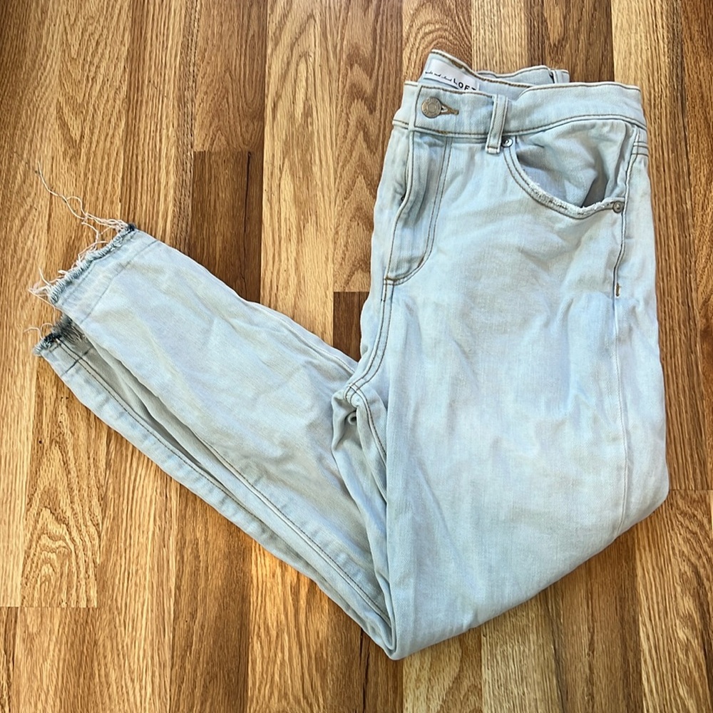 Loft Petite Skinny Light Wash High Rise Jeans